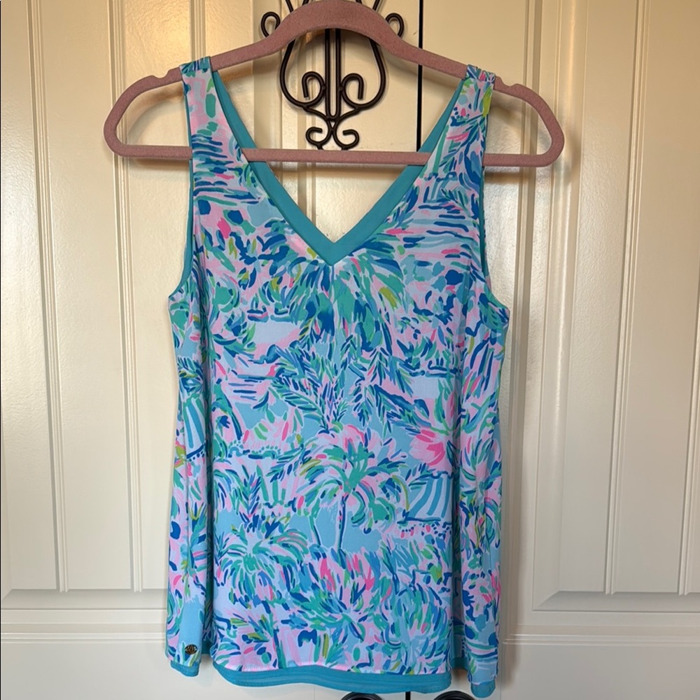 Lilly Pulitzer Blue Fitted Tank Top.